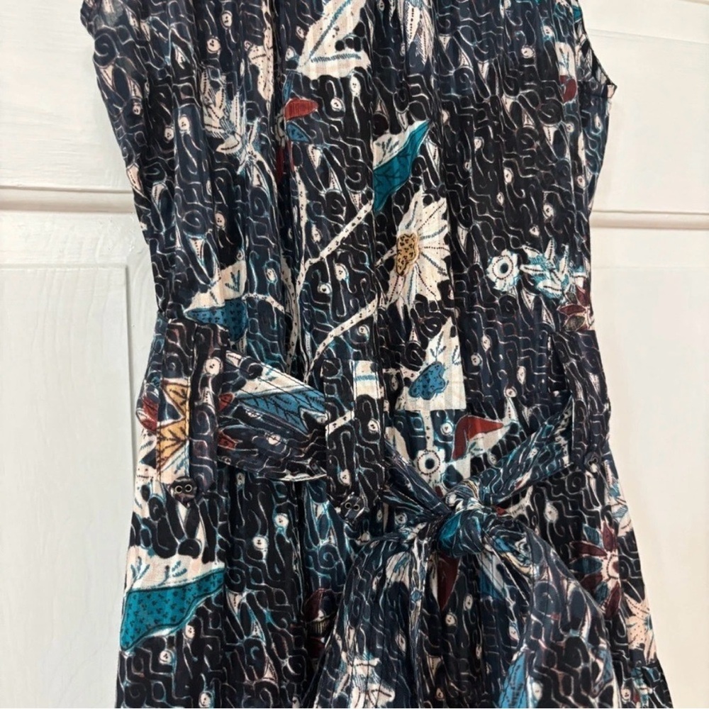 Ulla Johnson Mariam Midi Dress Floral Batik Jet Navy Blue‎ Halter Size 2 Flowy - Picture 8 of 16